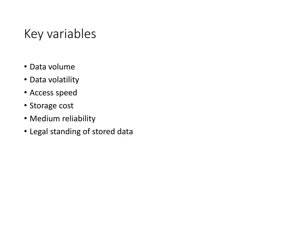 key variables