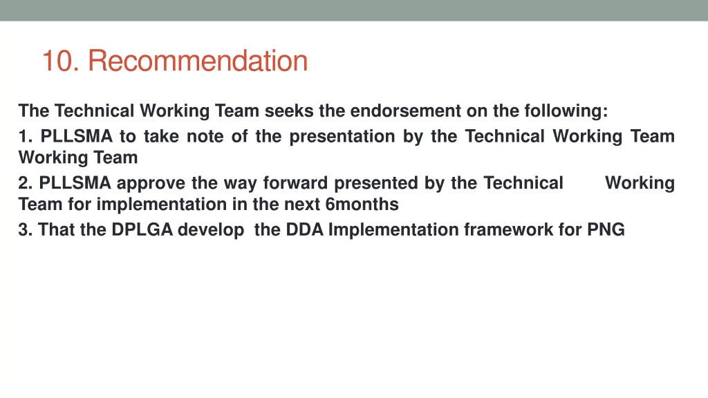 10 recommendation