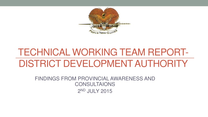 technical working team report district