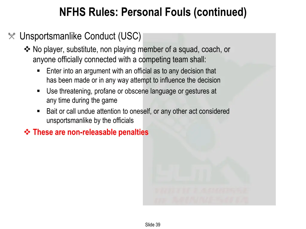 nfhs rules personal fouls continued 2