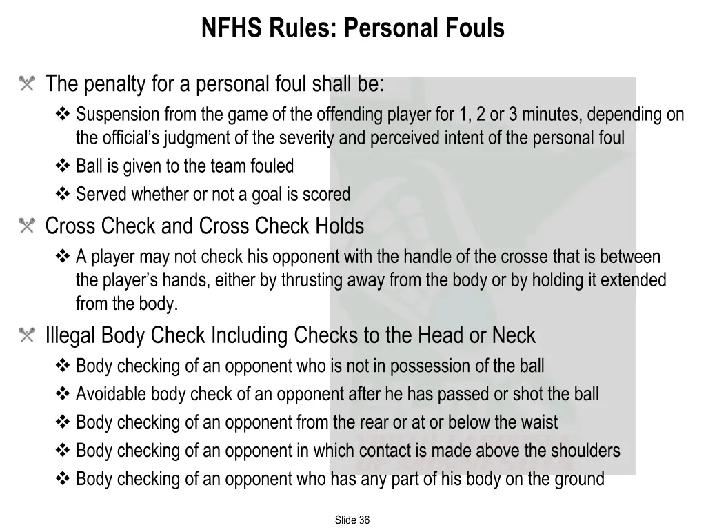 nfhs rules personal fouls