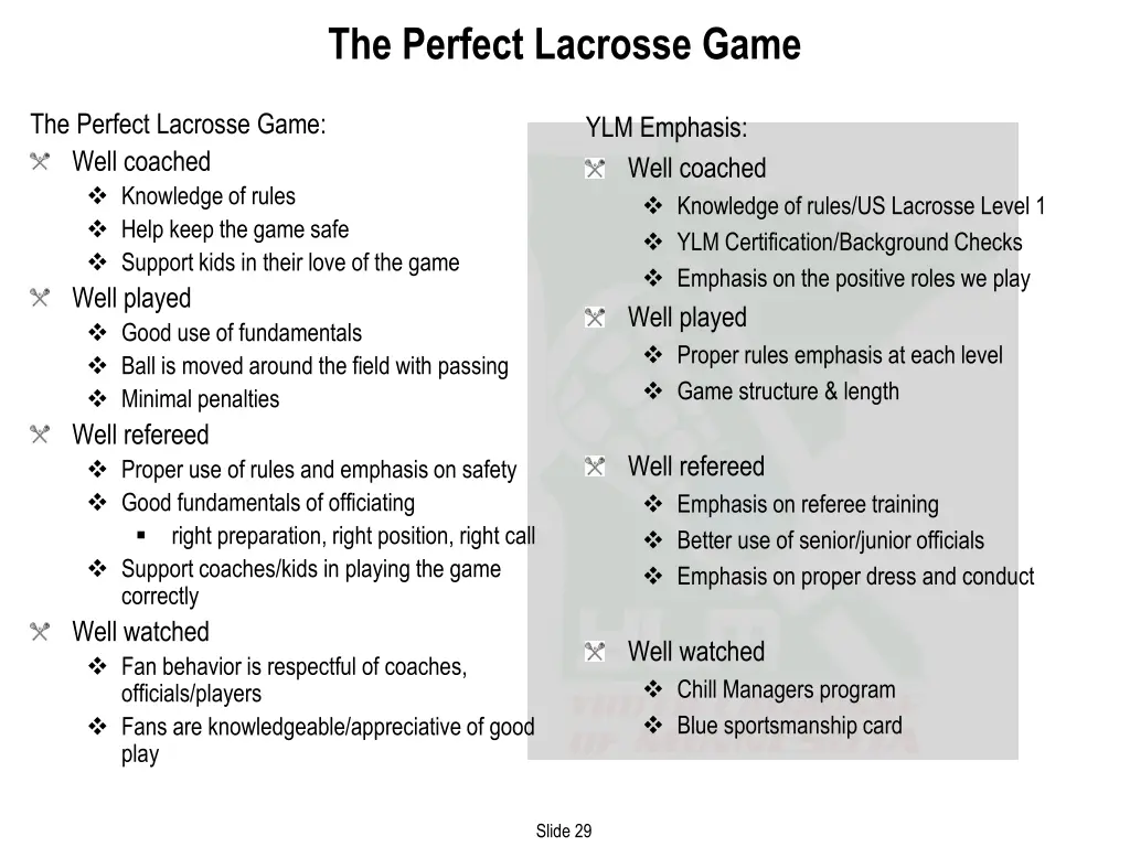the perfect lacrosse game