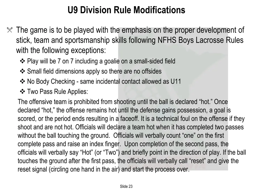 u9 division rule modifications