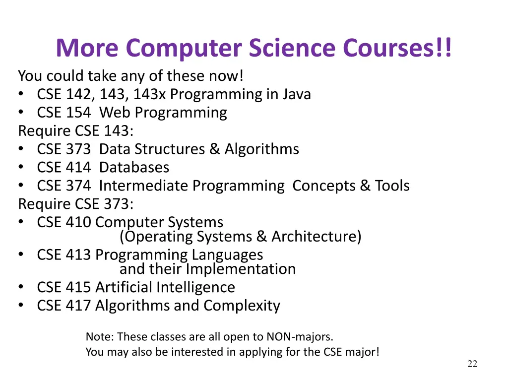 more computer science courses you could take