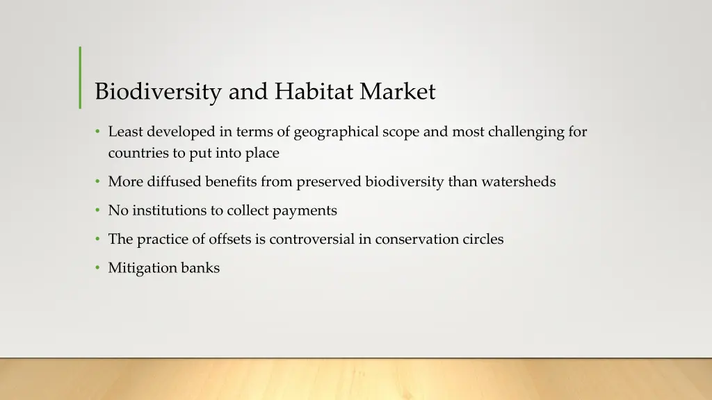 biodiversity and habitat market