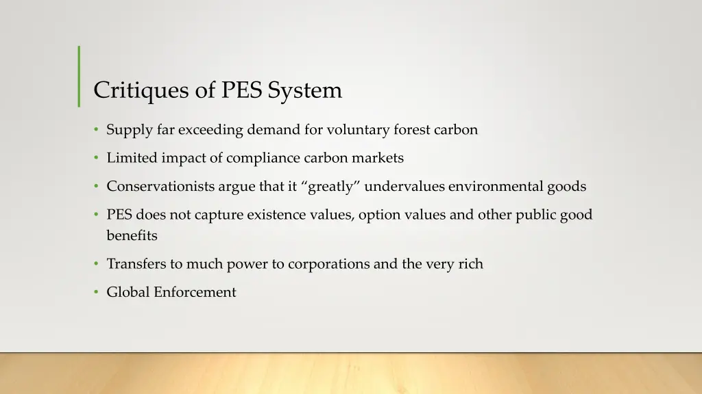 critiques of pes system