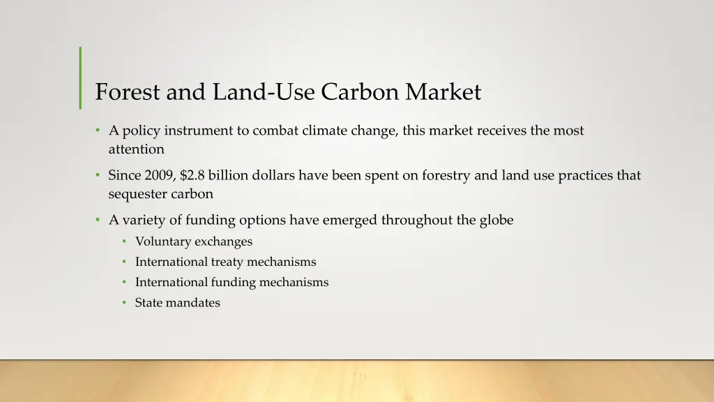 forest and land use carbon market