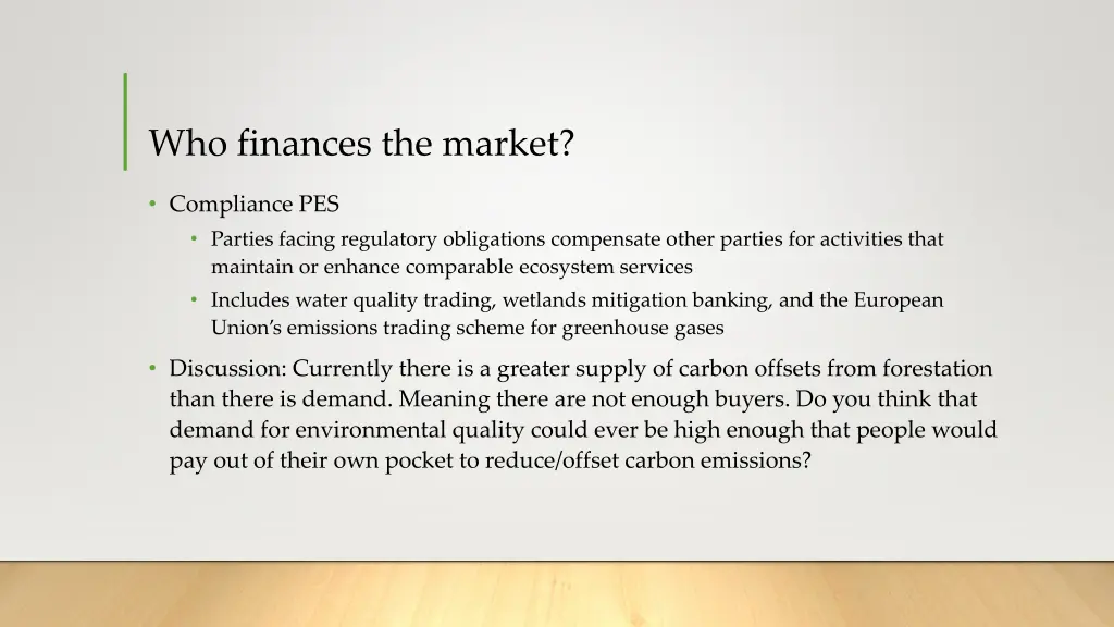 who finances the market