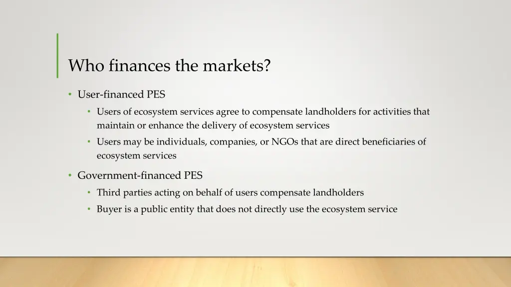 who finances the markets