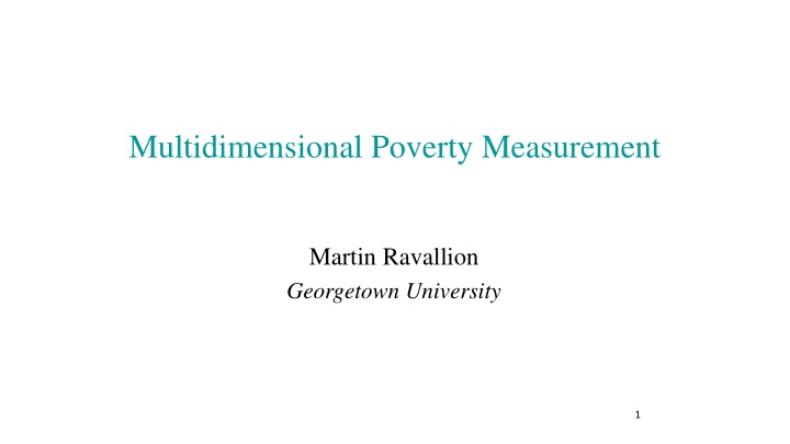 multidimensional poverty measurement