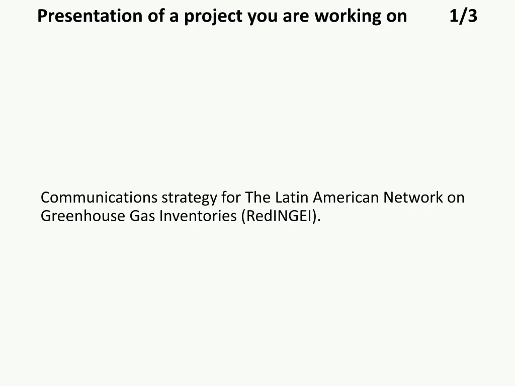 presentation of a project you are working on
