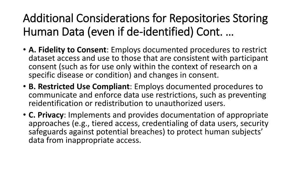 additional considerations for repositories 1