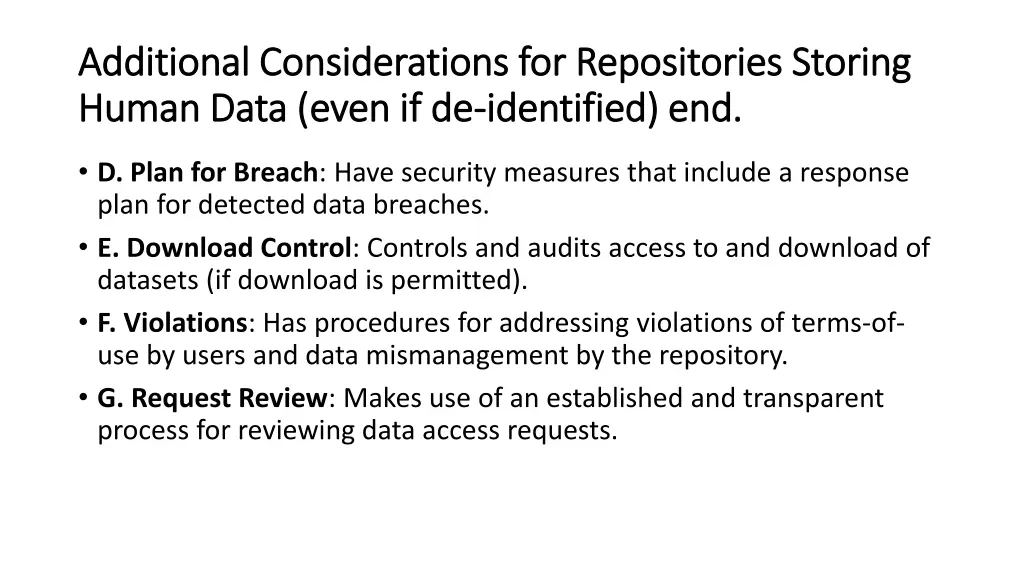 additional considerations for repositories 2