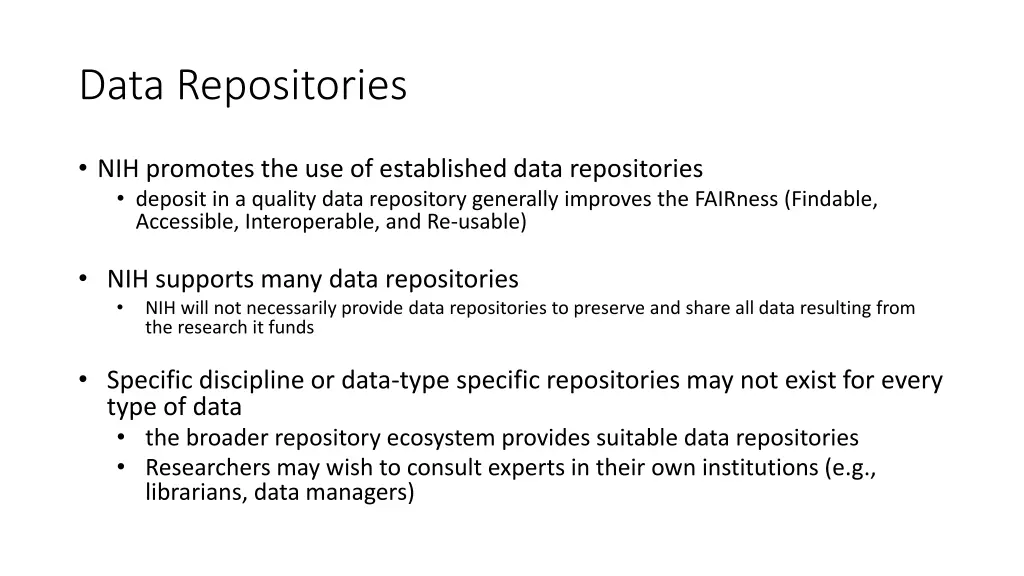 data repositories