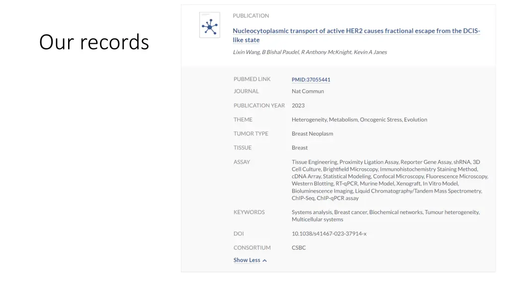 our records