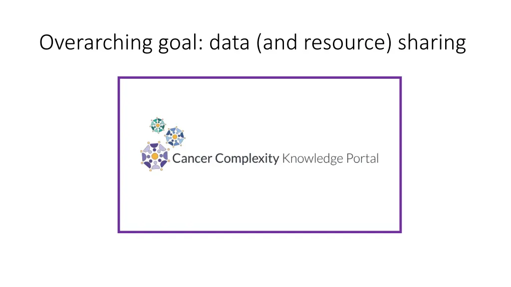 overarching goal data and resource sharing