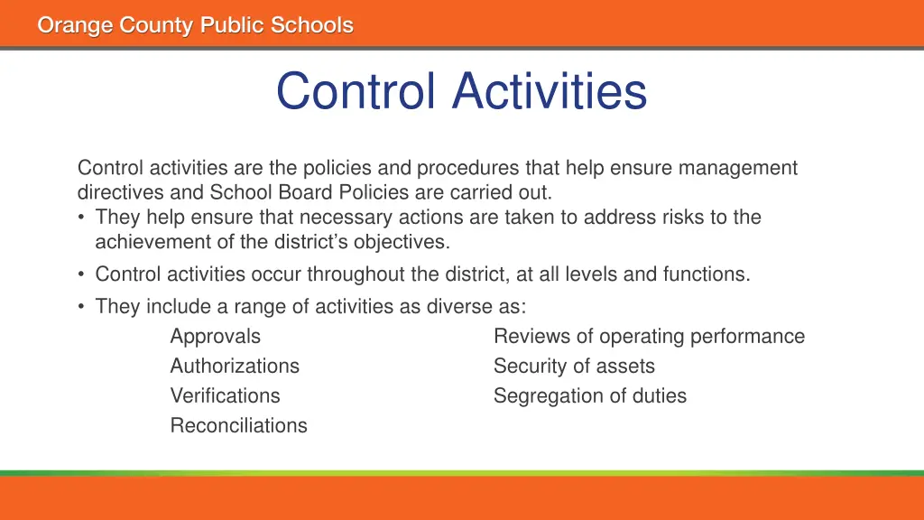 control activities