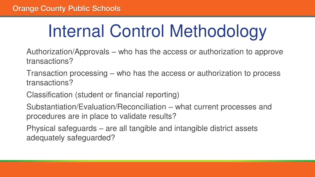 internal control methodology