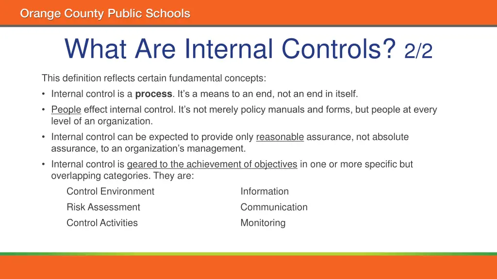 what are internal controls 2 2