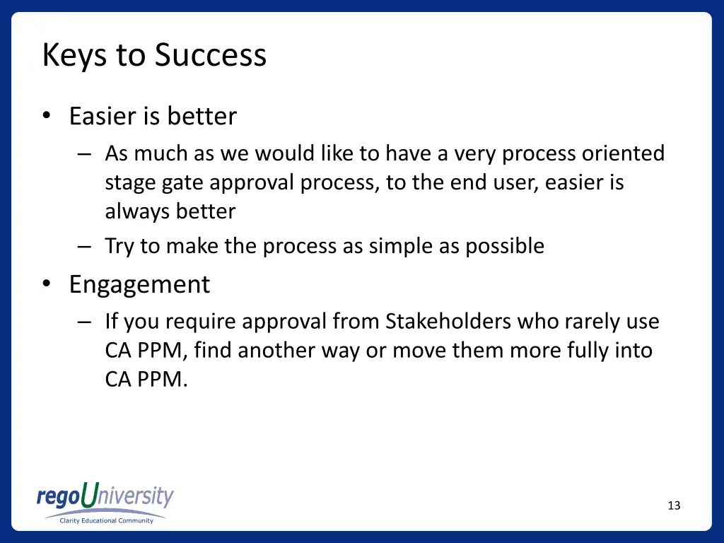 keys to success