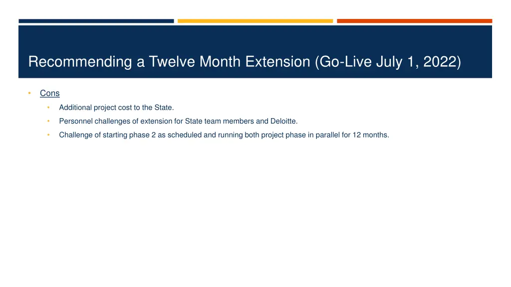recommending a twelve month extension go live 1