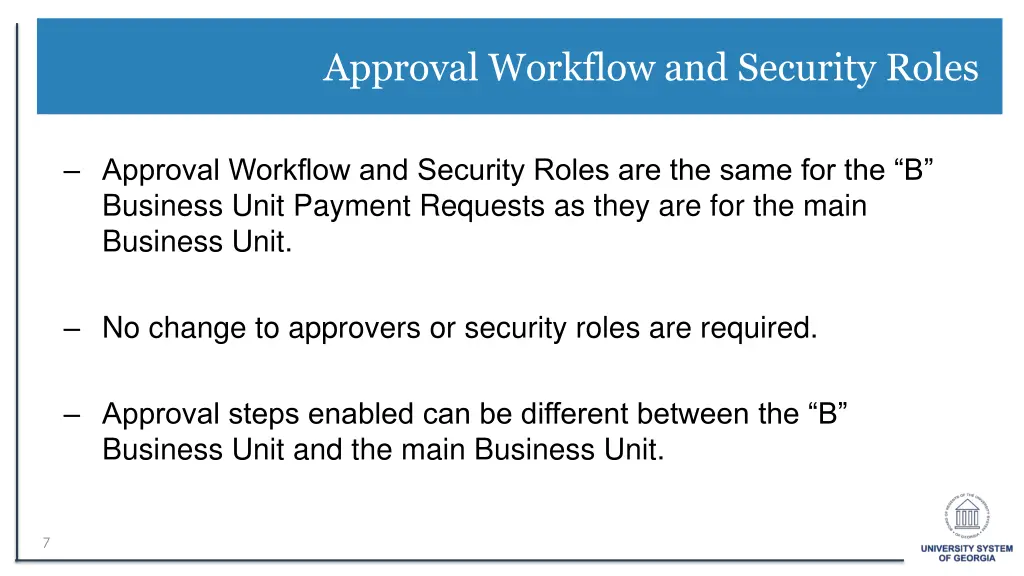 approval workflow and security roles