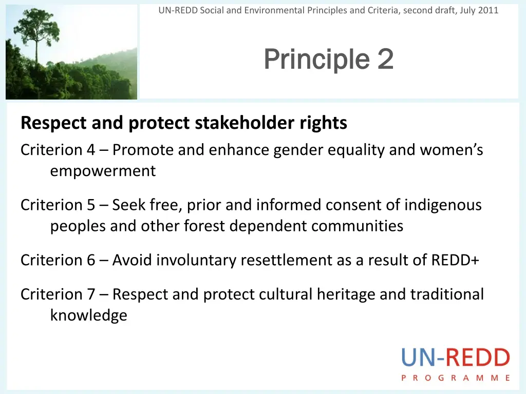 un redd social and environmental principles 1