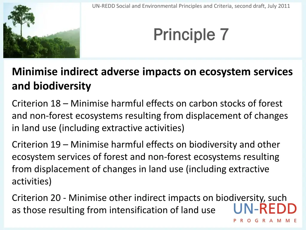 un redd social and environmental principles 7