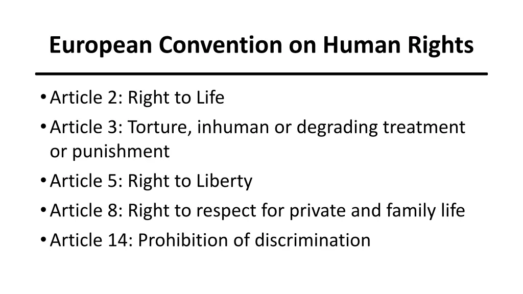 european convention on human rights
