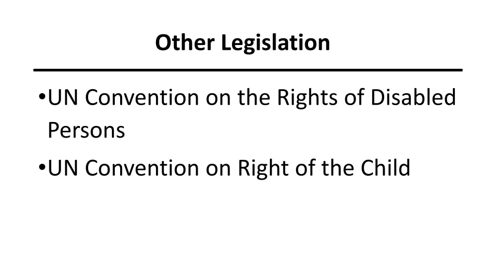 other legislation