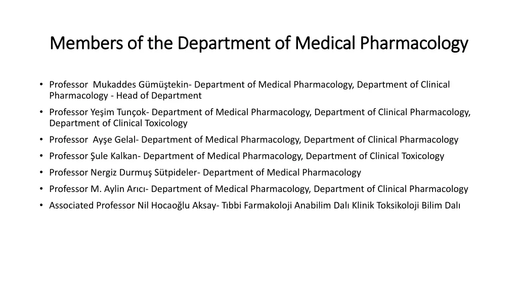 members members of the department of medical