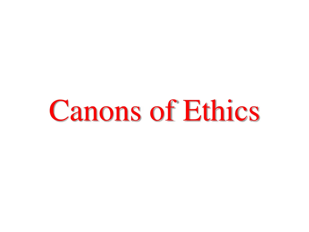 canons of ethics