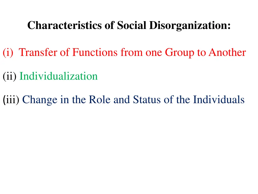 characteristics of social disorganization
