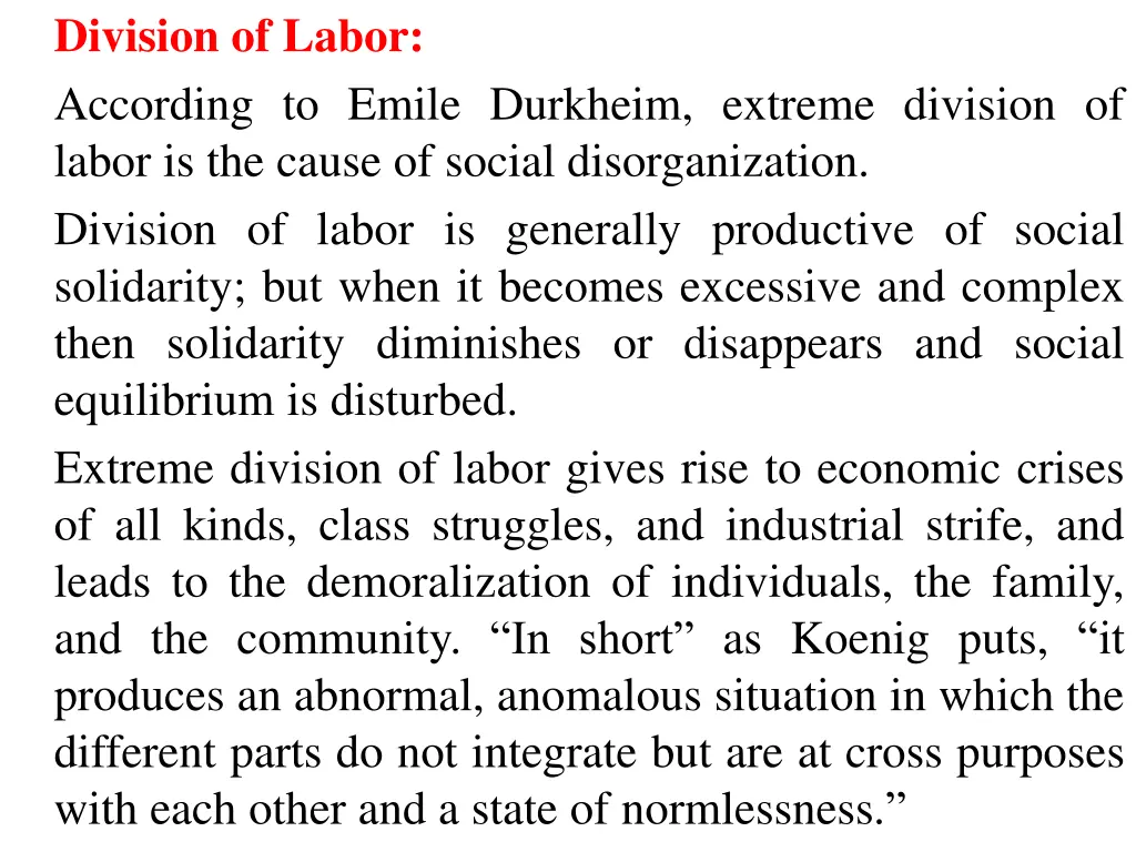 division of labor according to emile durkheim