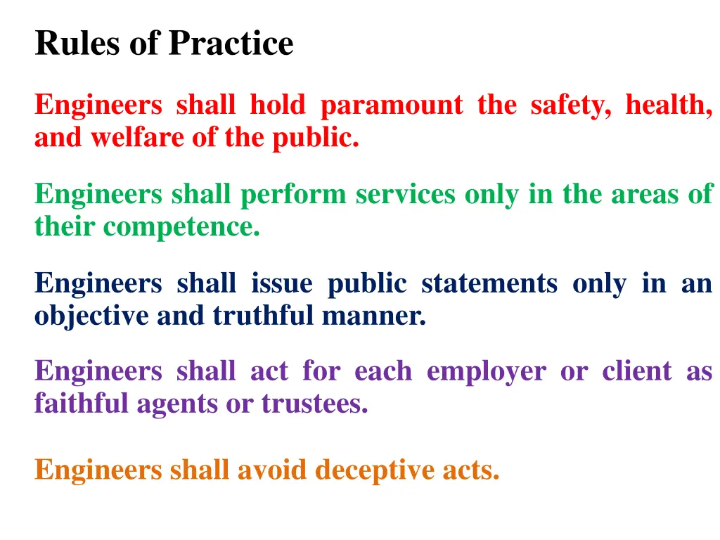 rules of practice