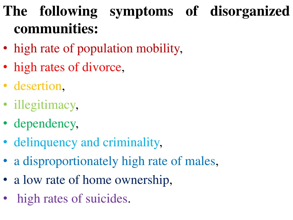 the following symptoms of disorganized