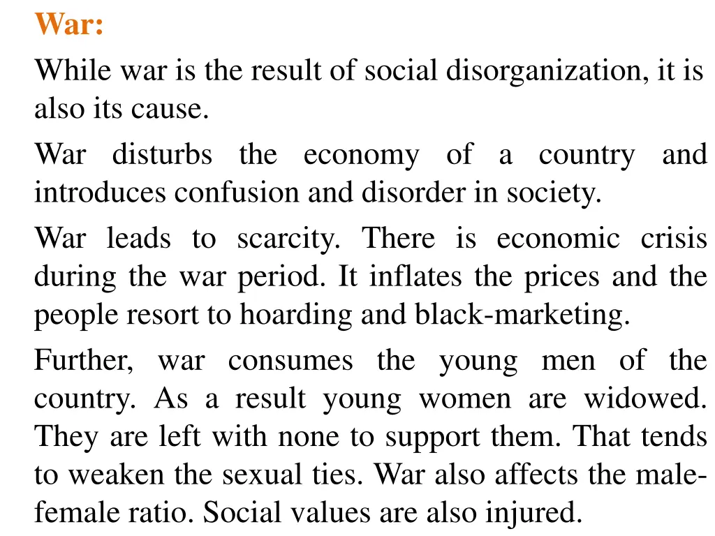 war while war is the result of social