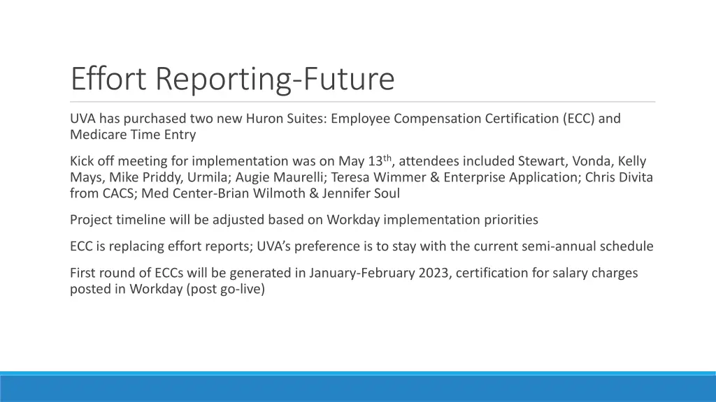 effort reporting future