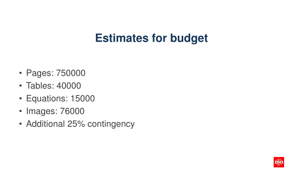 estimates for budget