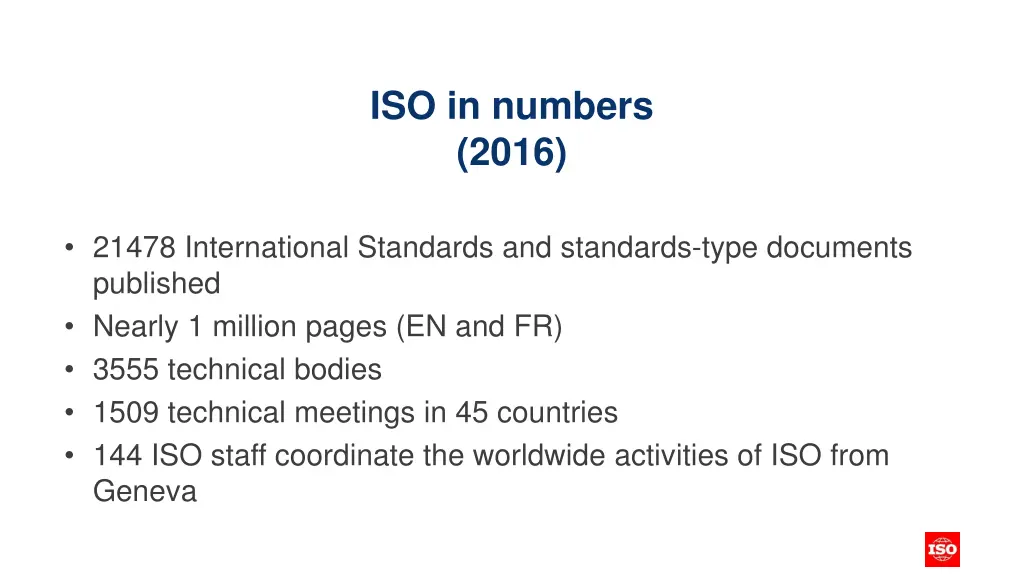 iso in numbers 2016