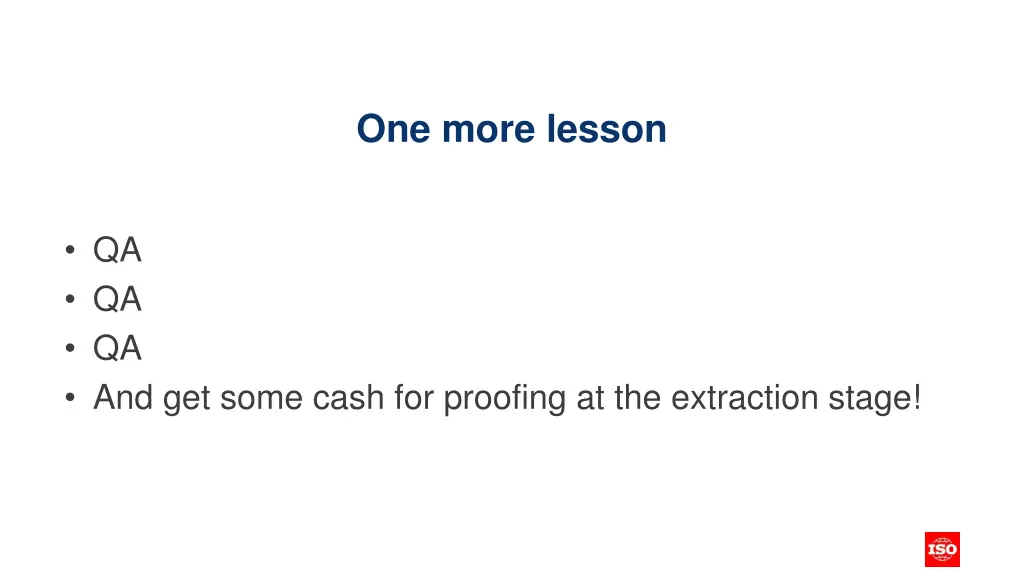 one more lesson