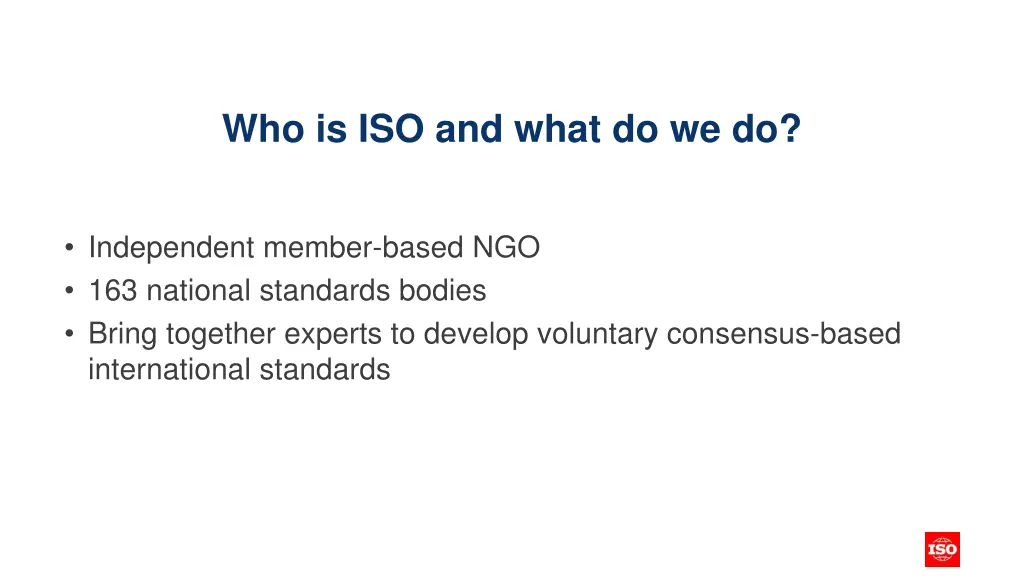 who is iso and what do we do