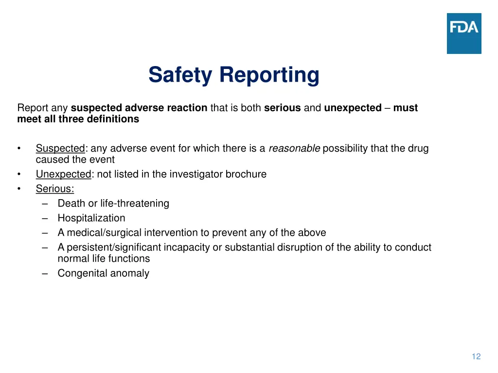 safety reporting