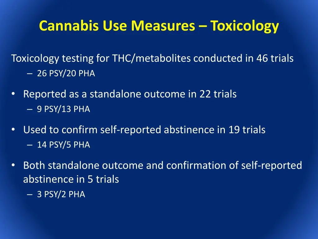 cannabis use measures toxicology