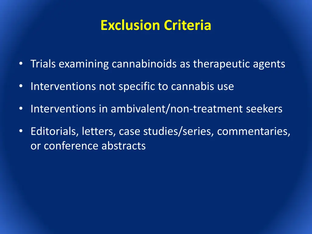 exclusion criteria