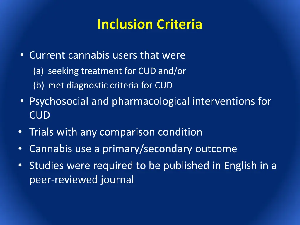 inclusion criteria