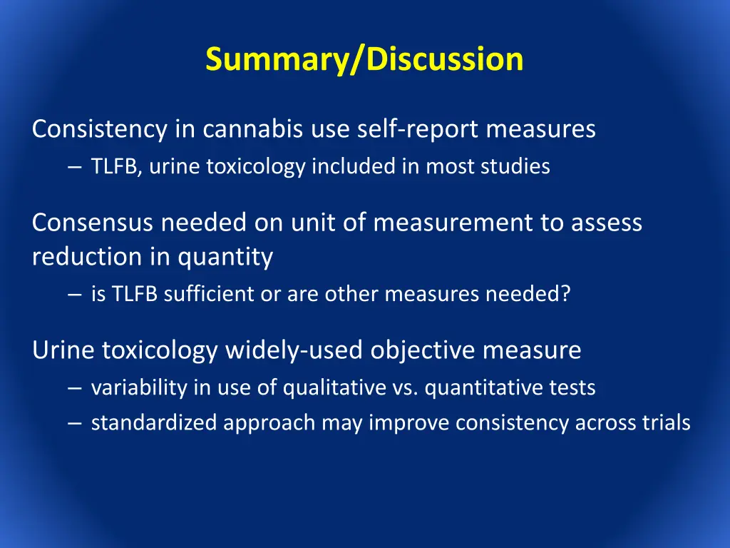 summary discussion