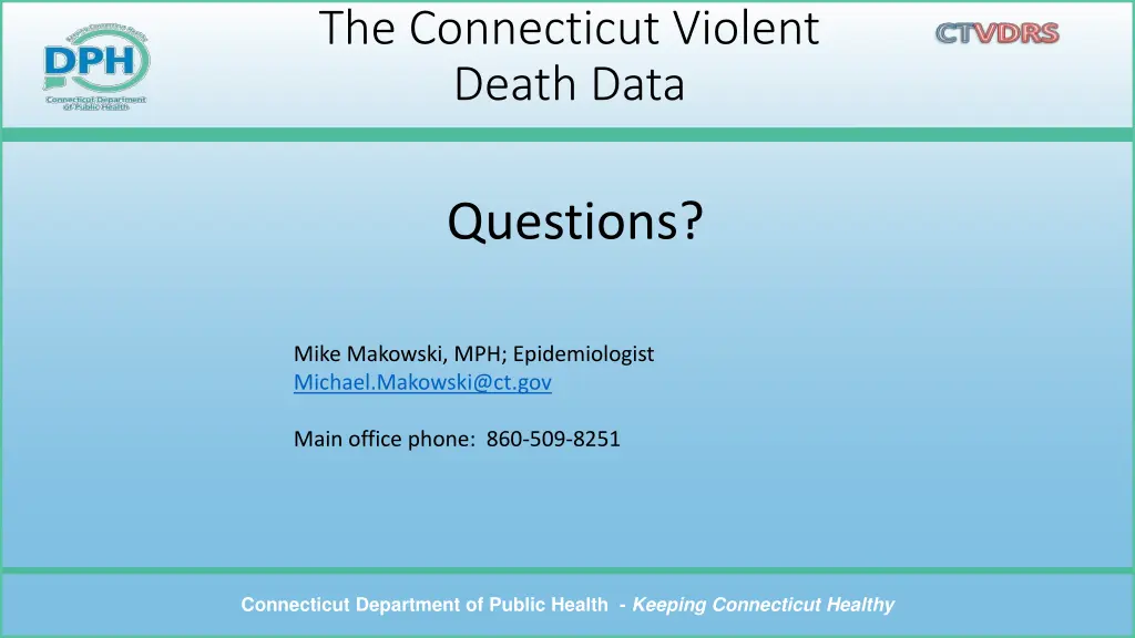 the connecticut violent death data
