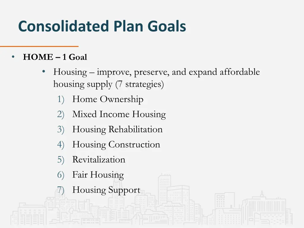 consolidated plan goals 1