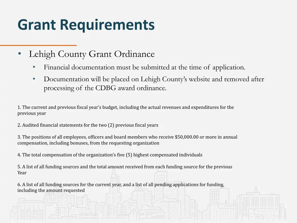 grant requirements 4